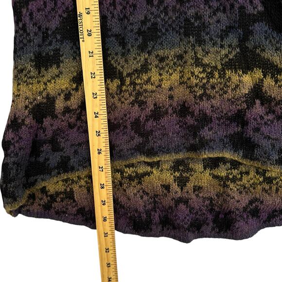 Womens Knit Pullover Long Sweater XL Damask Cyber 00's Y2K Rave Emo Oversized - Picture 5 of 9